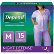 Depend Night Defense Incontinence Underwear for Women, Overnight, Medium, Light Pink, 15 Ct (Pack of 2 | Total of 30 Ct)