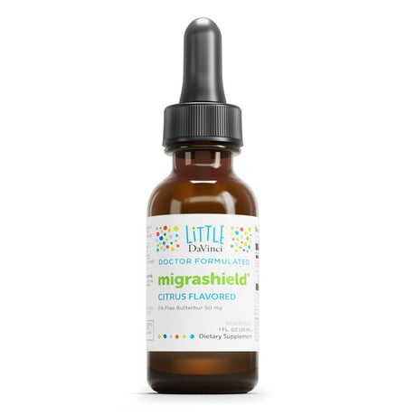 Little Davinci Migrashield for Kids, Citrus, 30 Servings - Butterbur Extract Supplement for Children - Supports Children'S Migraine Headaches, Cranial Comfort and Blood Flow