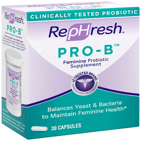 Rephresh Pro-B Probiotic Feminine Supplement, 30 Ea (Pack of 4)