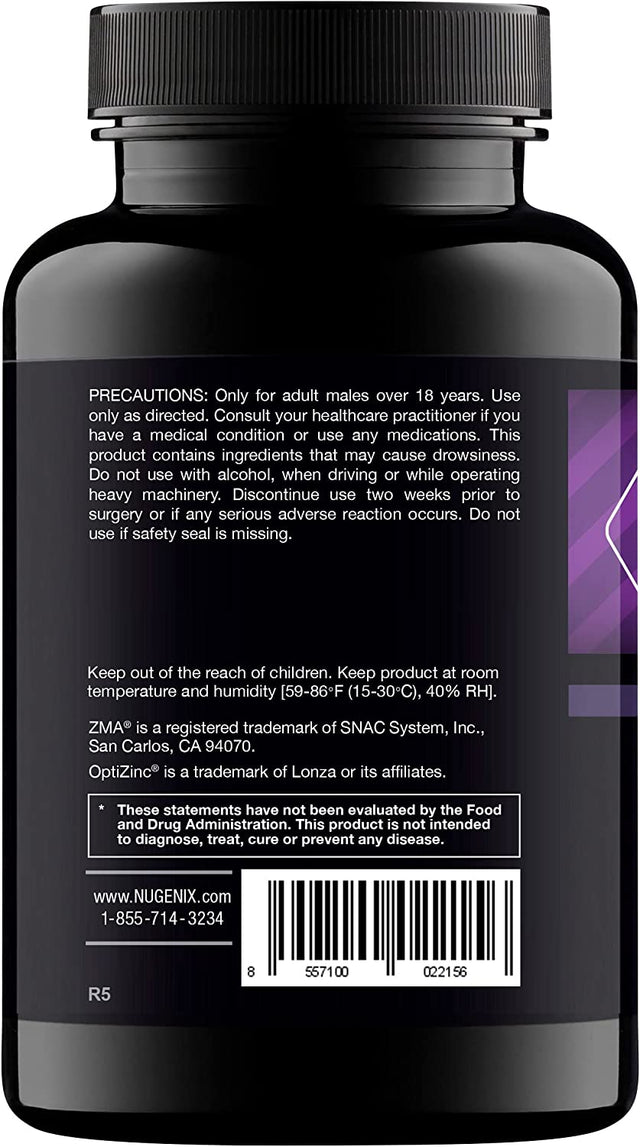 Nugenix PM ZMA - Nighttime Free Testosterone Booster and Sleep Support, 120 Count