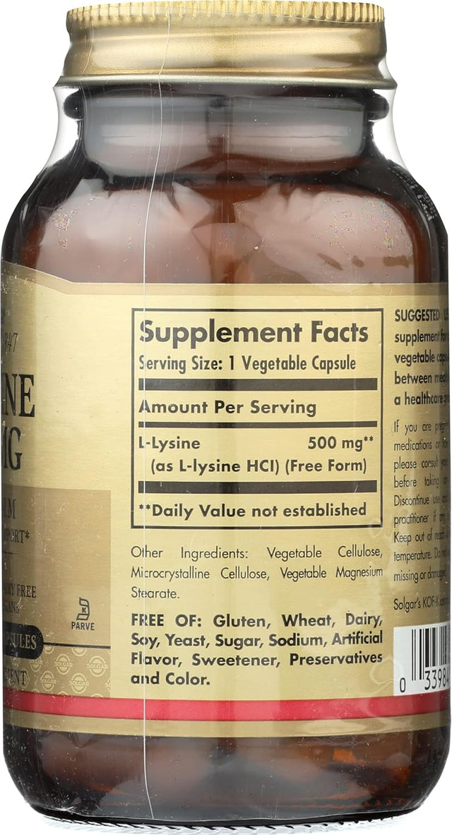 SOLGAR L Lysine 500 Mg, 50 CT