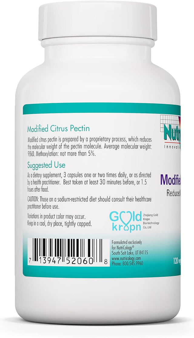Nutricology Modified Citrus Pectin, Vegicaps, 120-Count