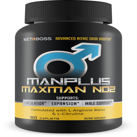Manplus Maxman N02 - L-Citruline Male Support Formula - Enhanced Male Function - Powerful Muscle Pumps - Increased Blood Flow - Powerful Gym Time and Powerful Bed Time - Take It to the Next Level