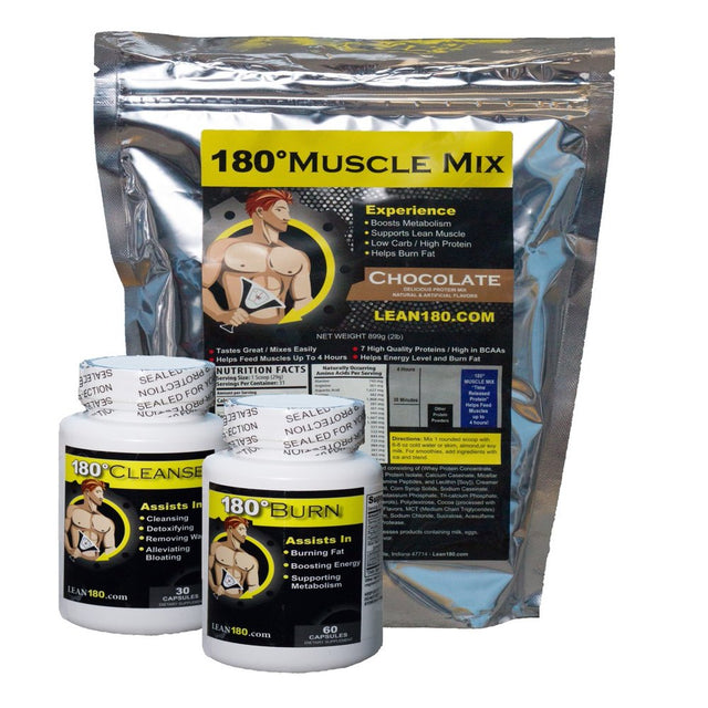 Lean 180 – Get Lean Weight Loss Kit, Includes: Best Tasting Protein Shakes, Strong Fat Burner Diet Pills, Cleanse Detox Supplement, Get Lean Fast, 30 Day System