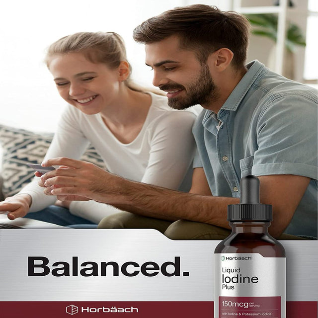 Liquid Iodine Drops | 2 Fl Oz | 150Mcg | Vegetarian Tincture | by Horbaach