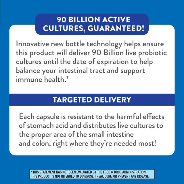 Nature’S Way Fortify Optima Age 50+ Daily Probiotic + Prebiotic, 90 Billion, 15 Strains, 30 Capsules