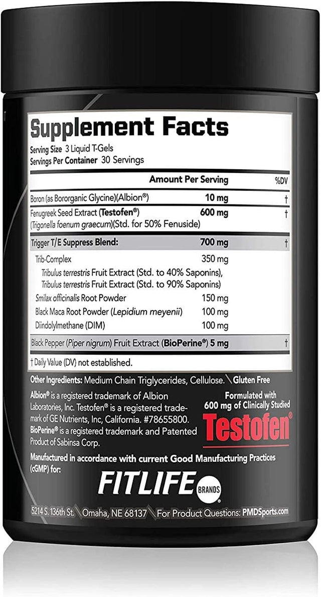 PMD Sports N-Test 600 Advanced Nitric Oxide Booster for Men - with Clinically Studied Testofen - Lean Muscle and Strength Gains with Estrogen Suppression (90 Veggie -Caps)