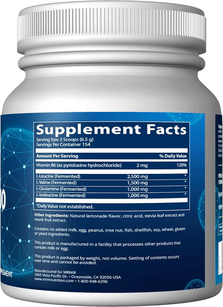 MRM BCAA+G, Lemonade, 35.2-Ounce (1000G) Plastic Jar