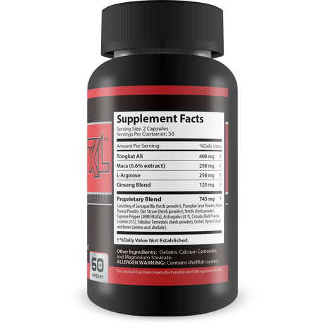 Testo Booster Domin XT XL - Testosterone Booster for Strength, Muscle Building, Performance, Energy, Stamina, and Sexual Health - Advanced Testosterone Support - 60 Capsules