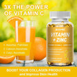 SOOMIIG Vitamin 1000Mg + Zinc 20Mg Supplement, 2-In-1 Antioxidant Formula, Immunity Enhancement, Collagen Production & Skin Health Support