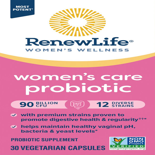 Renew Life Women'S Probiotic Supplement, 30 Vegetarian Capsules, 90 Billion CFU