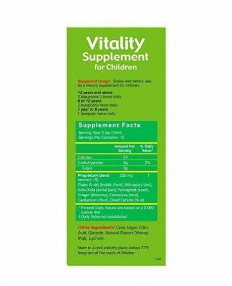 NEW Herbion Naturals Vitality Supplement for Children Tasty Energy Booster 5Floz 150Ml
