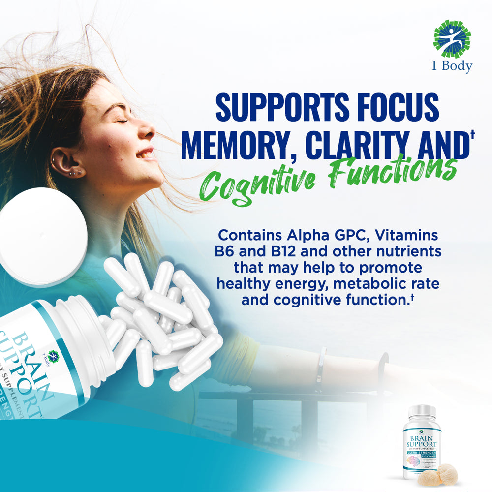 Brain Memory Support Brain & Memory Support | Focus Vitamins - 1 Body