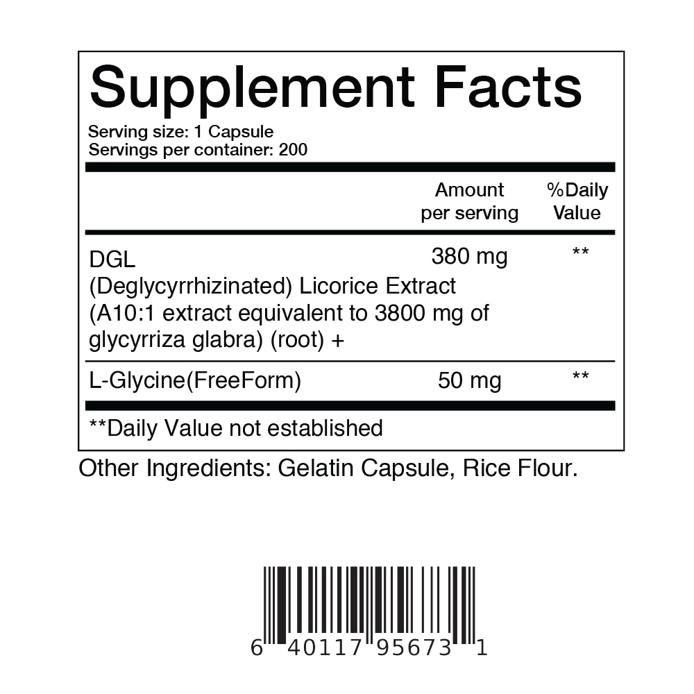 DGL Licorice Capsules - Digestive & Gut Health Support