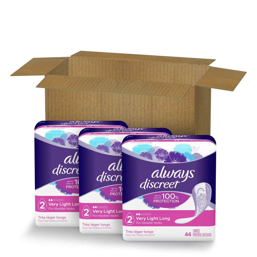 Always Discreet Liners - Very Light Long, 132 Count