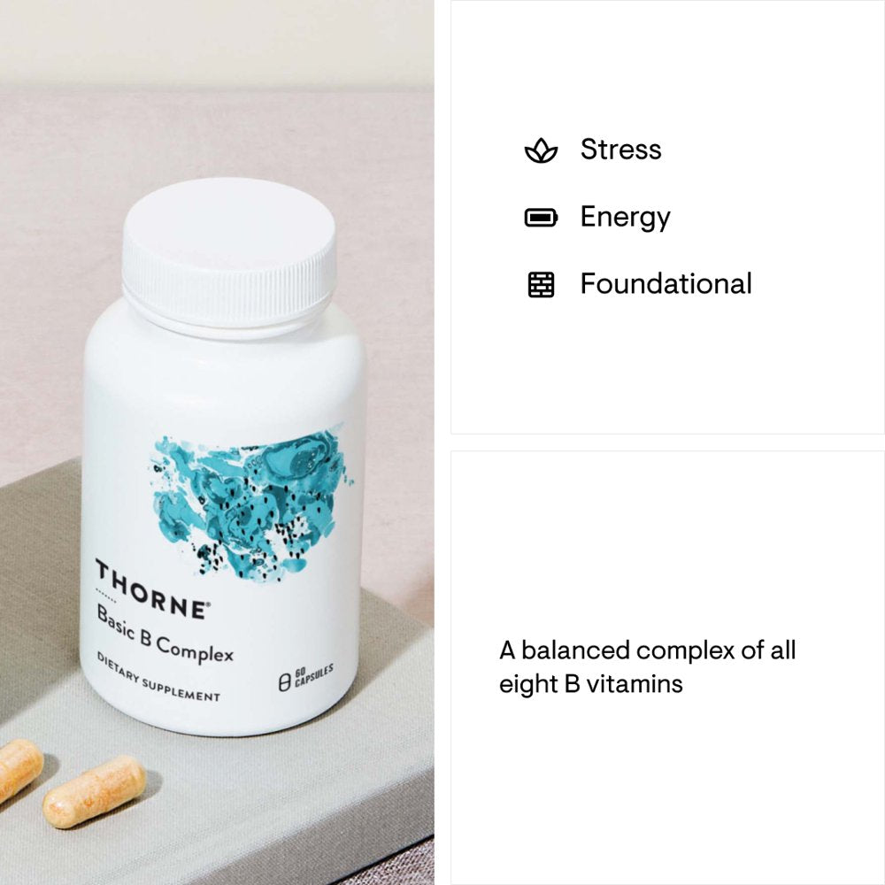 Thorne Basic B-Complex, Tissue-Ready Vitamin B Complex Supplement with ...