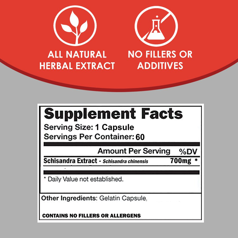 VH Nutrition Schisandra 700Mg Adrenal Support Supplement - Enhance ...