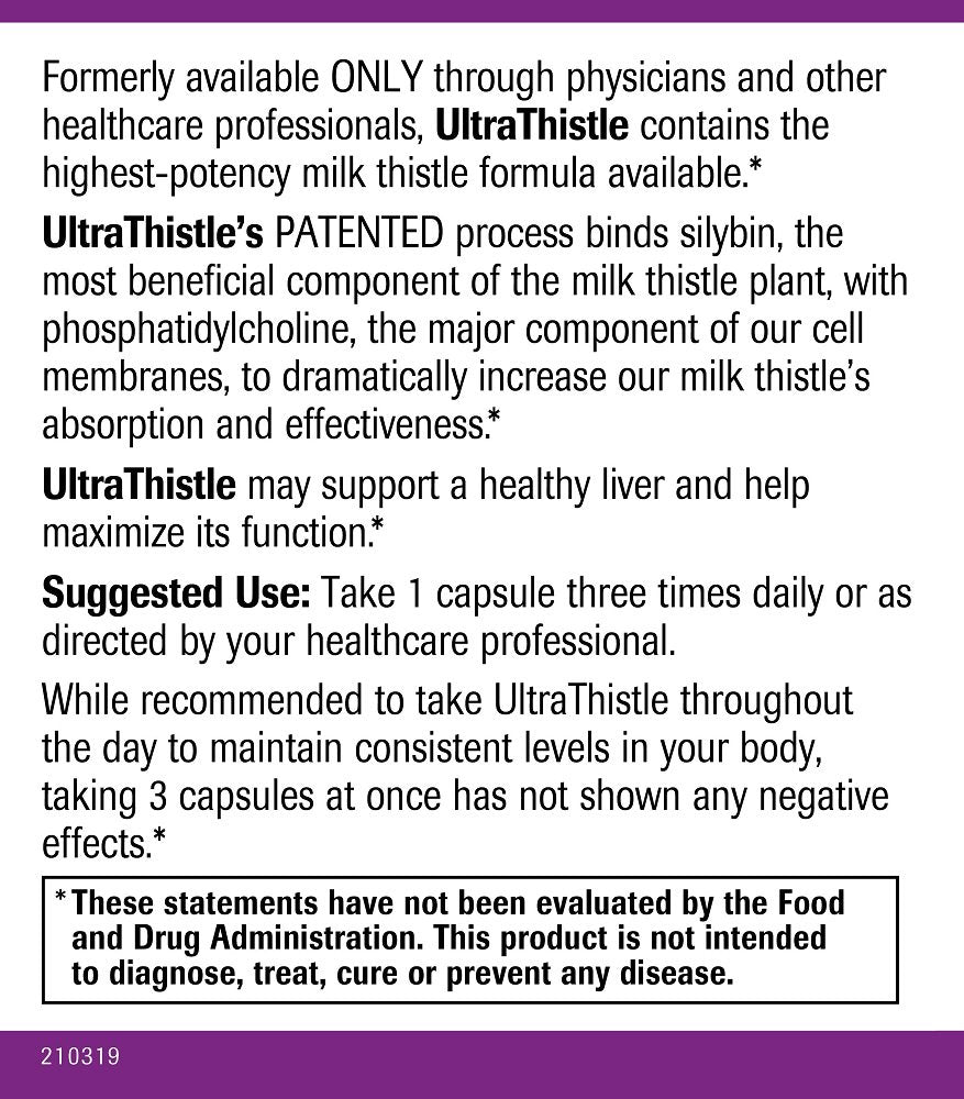 Natural Wellness Ultrathistle - Herbal Liver Cleanse & Detox Milk ...