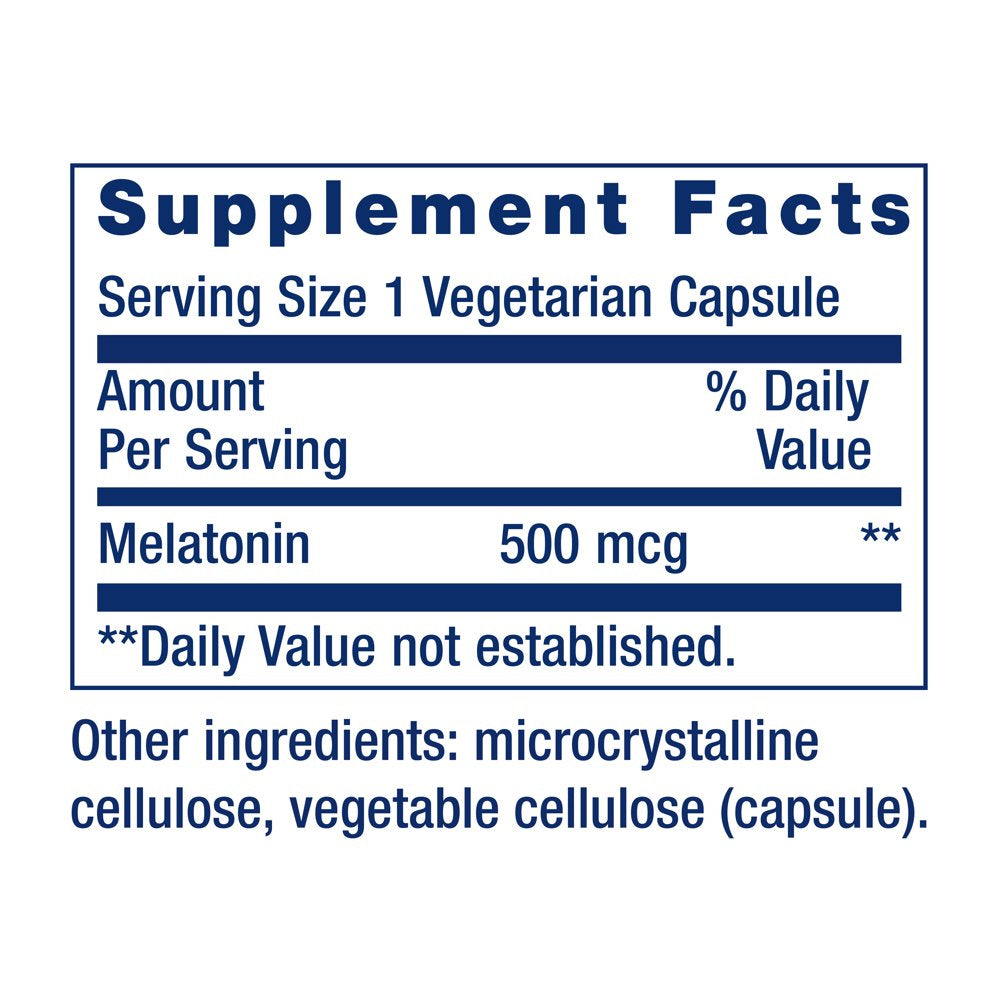 Life Extension Melatonin, 500 Mcg – Gently Promotes Sleep, Low Dose ...
