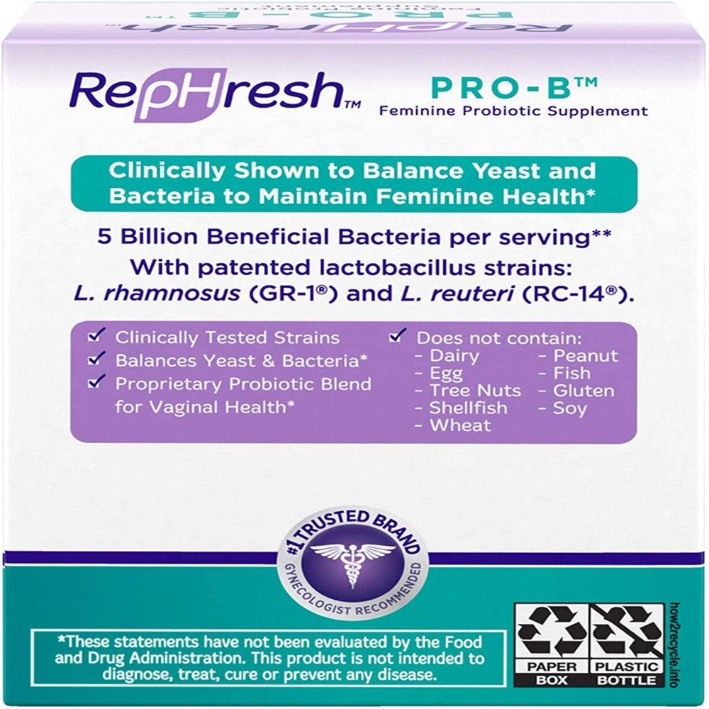 Rephresh Types Rephresh Pro-B Feminine Probiotic Supplement Capsule Non Dairy Formula ...