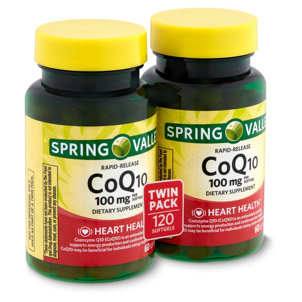 Spring Valley Rapid-Release Coq10 Dietary Supplement 100Mg Softgels, 60 ...