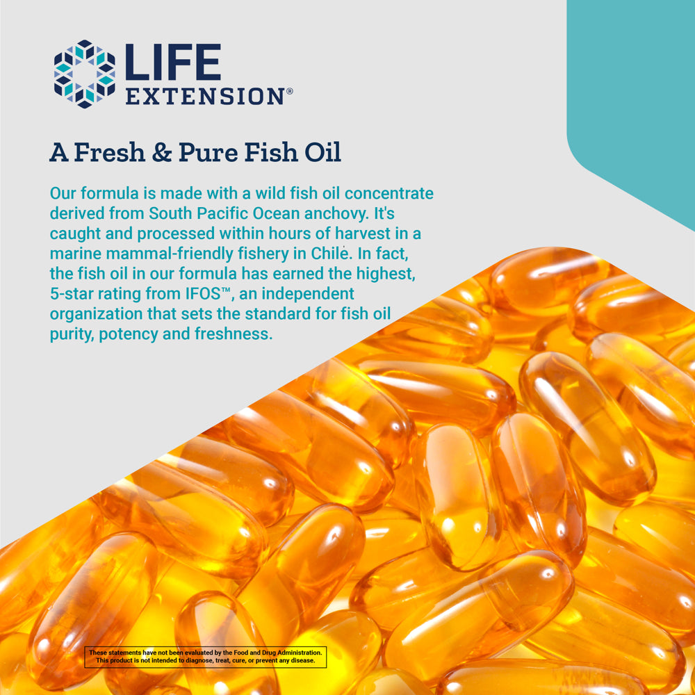 Life Extension Super Omega-3 EPA/DHA Fish Oil, Sesame Lignans & Olive ...