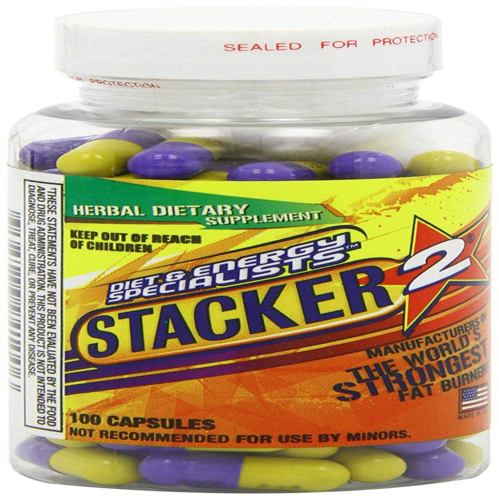 Stacker 2 Fat Burner Capsules, Ephedra Free, 100-Count Bottle | VitaShop NZ