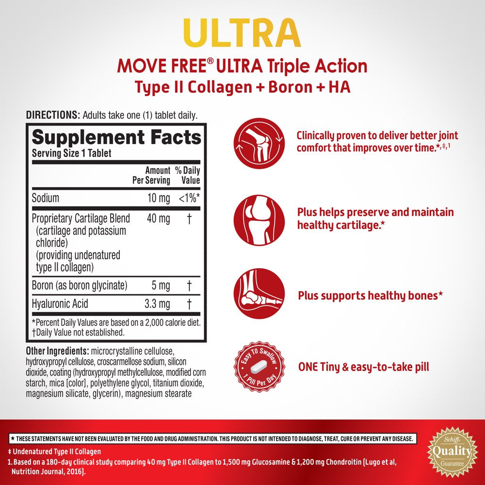 Colagen Move Move Free Ultra Triple Action Joint Supplement with Type II Collagen ...