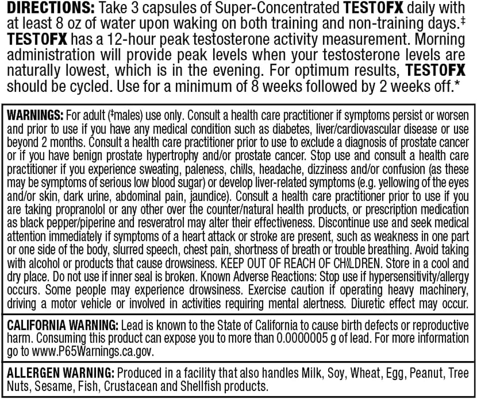 Testofx Label ALLMAX TESTOFX - Testosterone Support - 90 Capsules