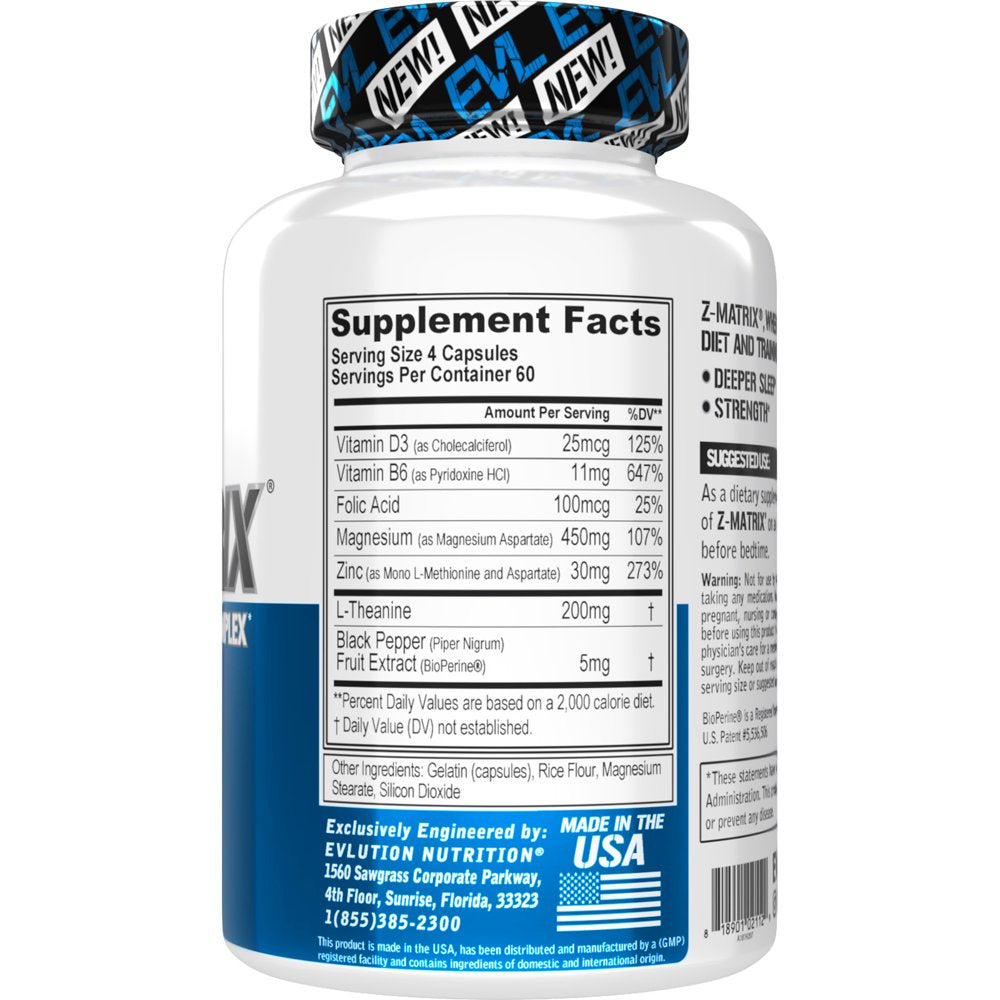 Sleep Matrix Rasp Evlution Nutrition Sleep Aid - Z-Matrix - 240 Capsules
