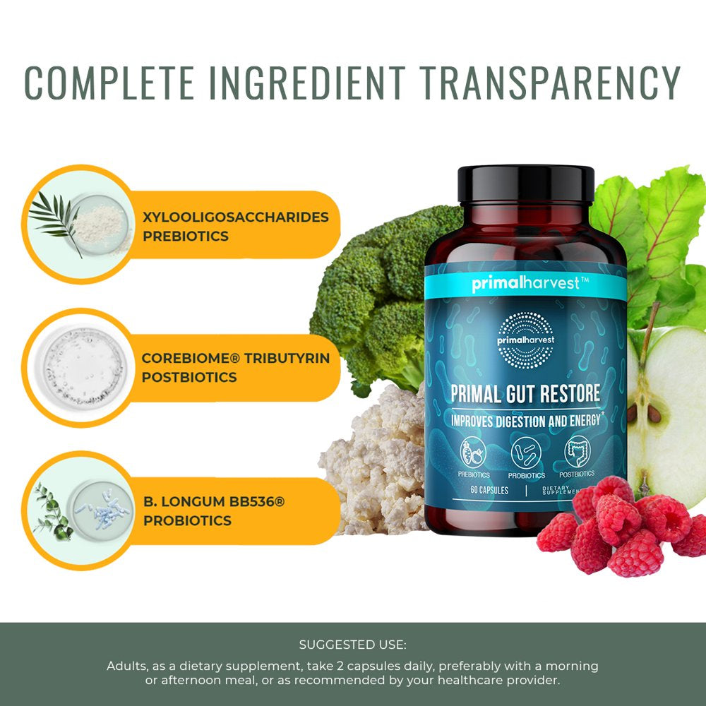 Primal Gut Restore - Probiotics, Prebiotics & Postbiotics
