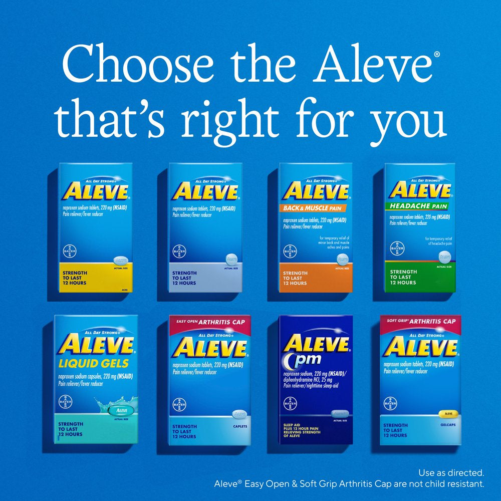Fil Alev Aleve Caplets Naproxen Sodium Pain Reliever, 90 Count | VitaShop NZ