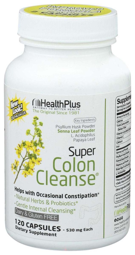 Colon Product Super Colon Cleanse - 120 Capsules | Health Plus