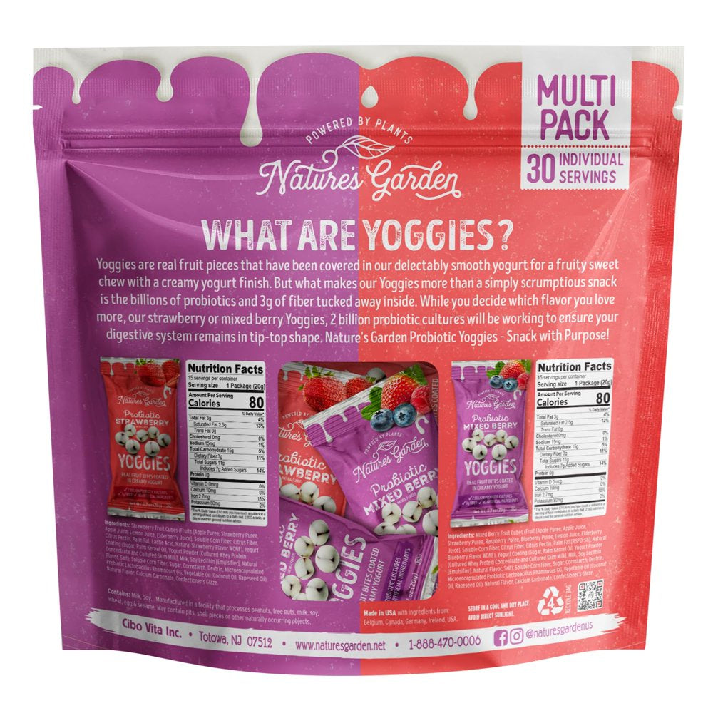Probiotic Yoggies - Mixed Berry & Strawberry (30 Pack)
