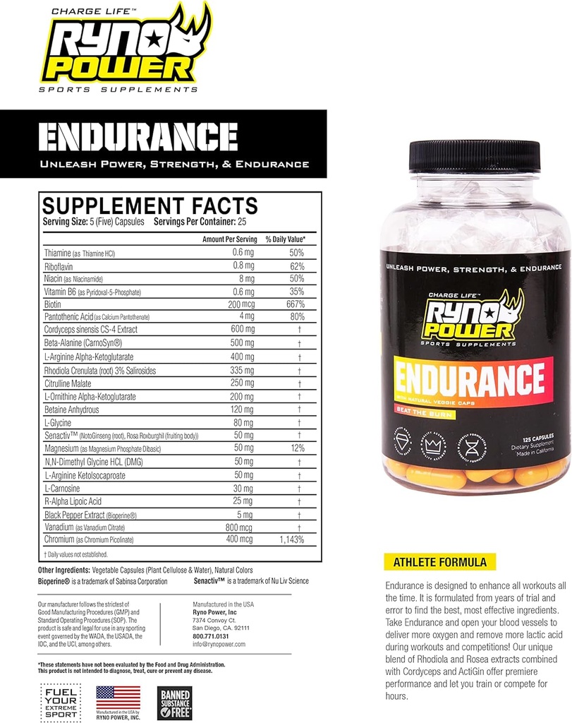 Ryno Power Endurance - Boost Workout Performance