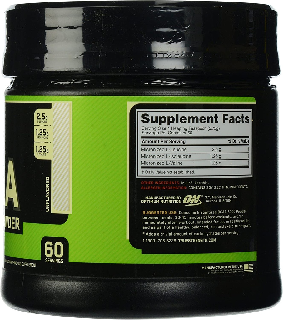 Optimum Nutrition BCAA 5000 - Unflavored, 60 Servings