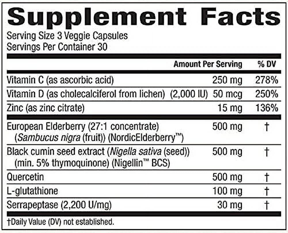 Elderberry & Quercetin - Sinus & Lung Support - 90 Caps