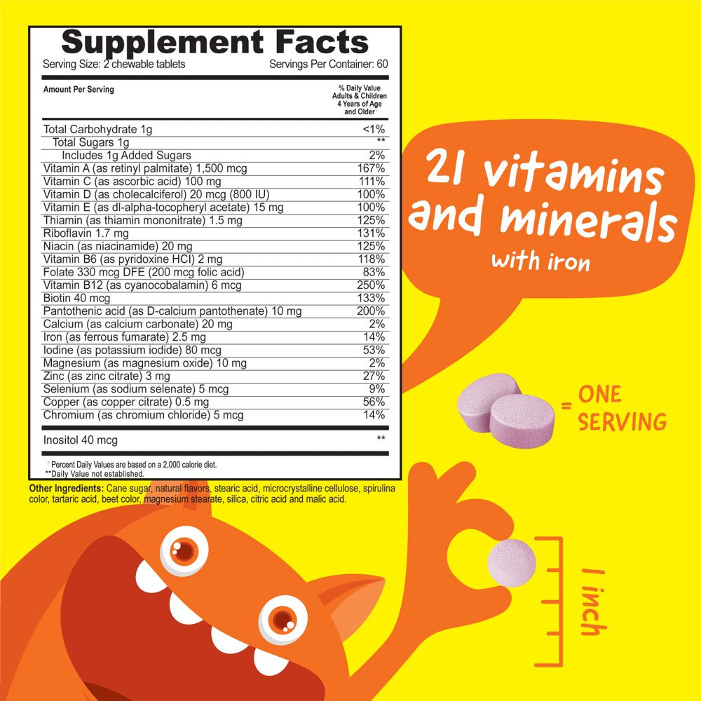 Kids Multivitamin Chewables | Iron & Minerals