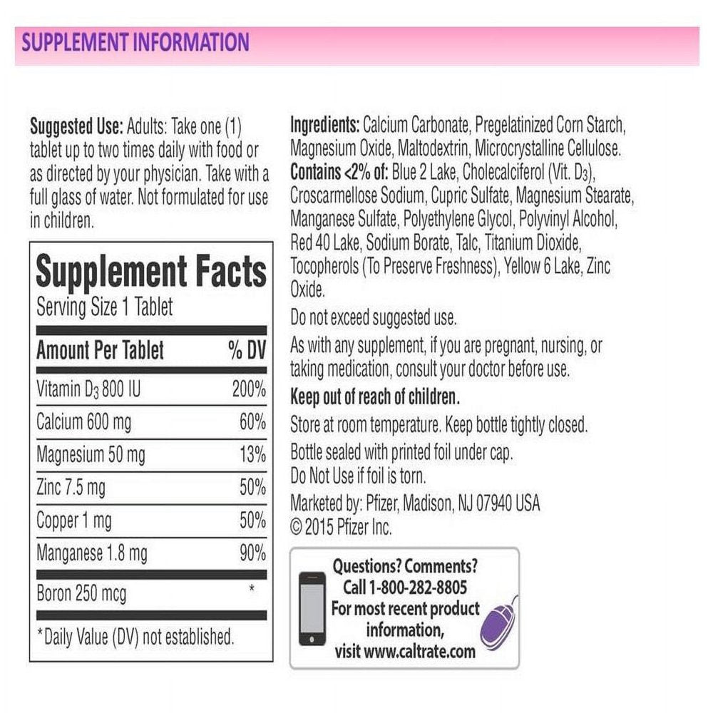 Caltrate 600+D3 Calcium & Vitamin D3 - 320 Tablets