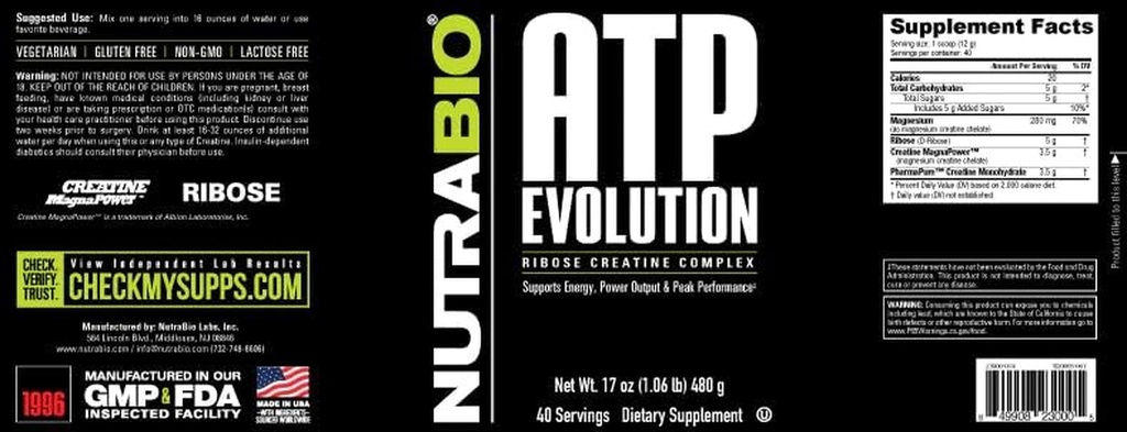 Nutrabio ATP Evolution - Muscle Recovery Powder