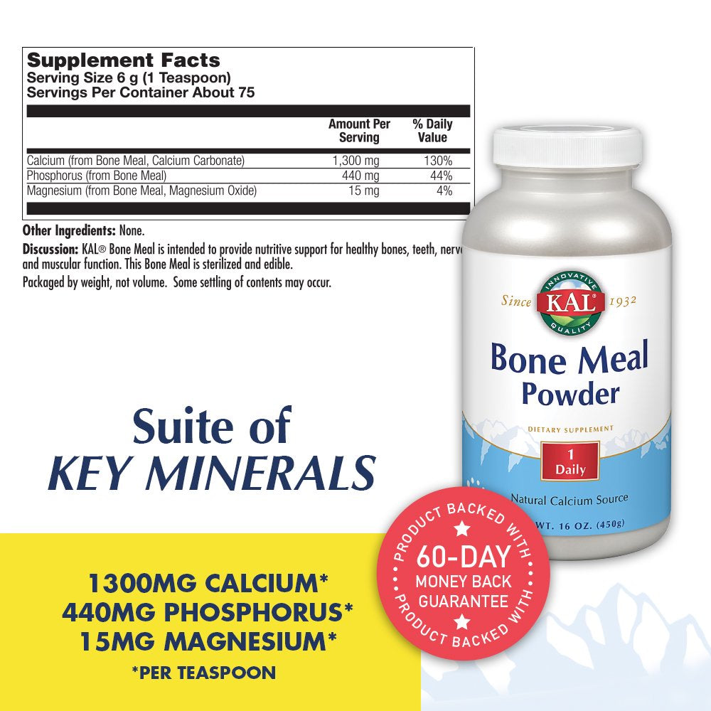 KAL Bone Meal Powder - Calcium, Phosphorus & Magnesium