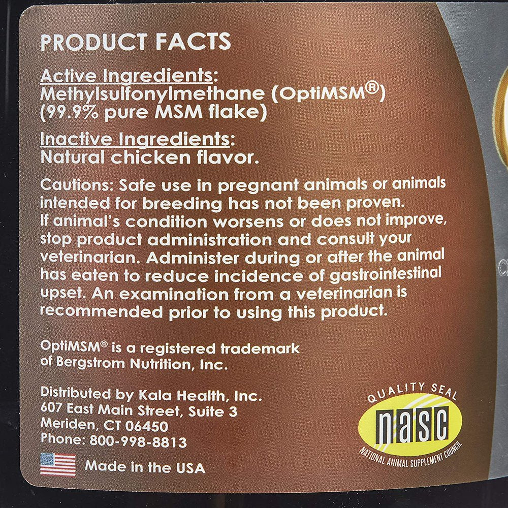 Kala Health Peaktails Chicken Flavored MSM Powder for Dogs, 1 Lb, Hip ...