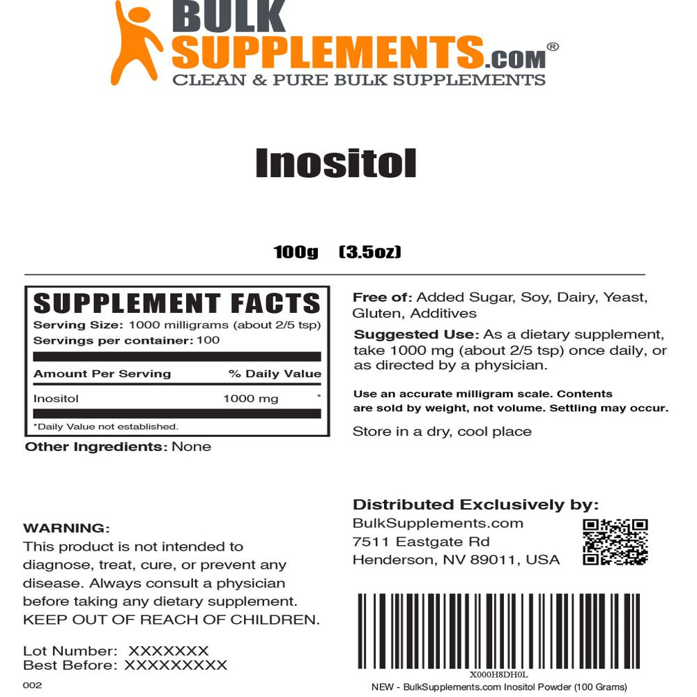 Brain Max Inositol Inositol Powder 1000mg - BulkSupplements.com