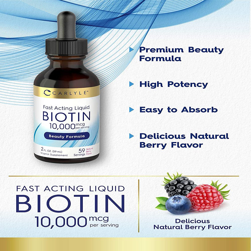 Carlyle Liquid Biotin 10000mcg - Berry Flavor