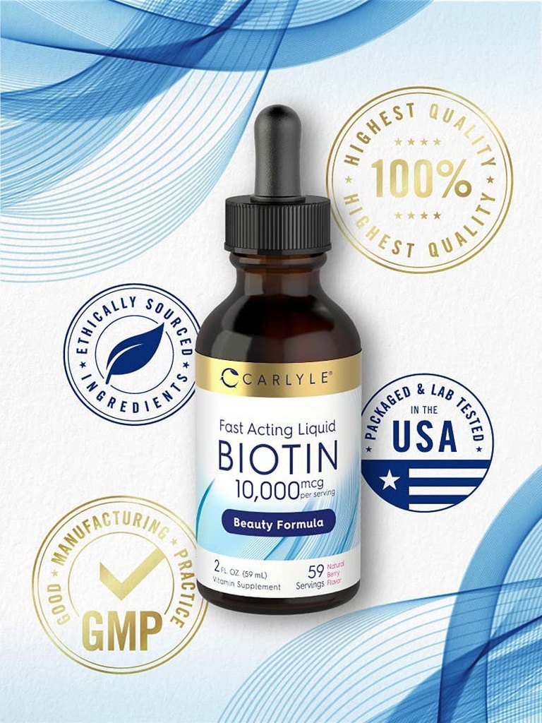 Carlyle Liquid Biotin 10000mcg - Berry Flavor