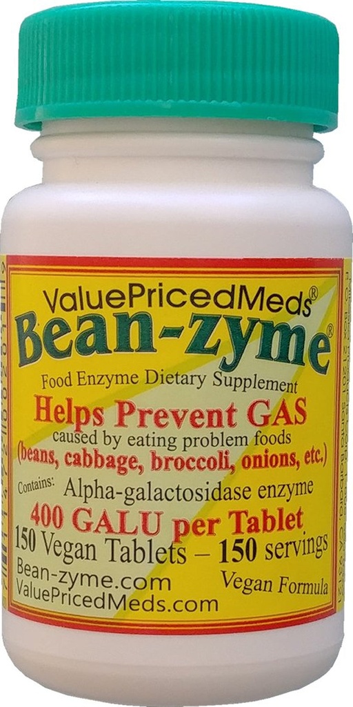 Bean-Zyme 150ct - Gas & Bloating Relief