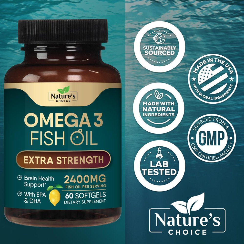 Triple Strength Omega 3 Fish Oil 2400 Mg Softgels, Nature'S Fish Oil ...