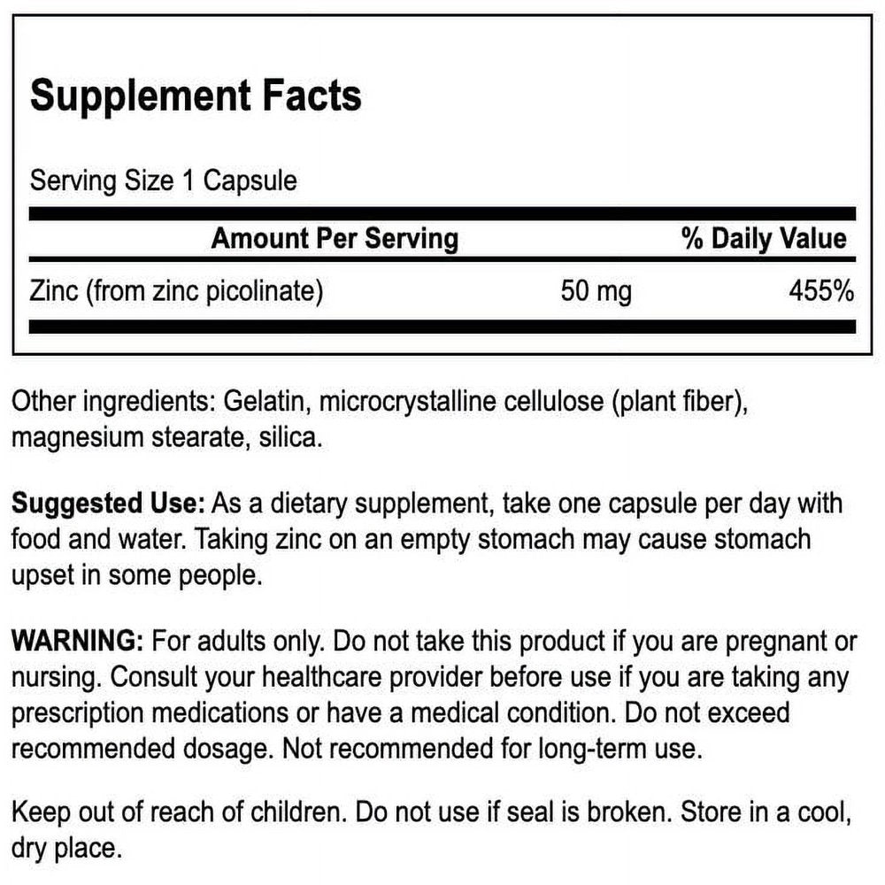 Zinc Picolinate 50mg - Swanson 2-Pack | Immune Support
