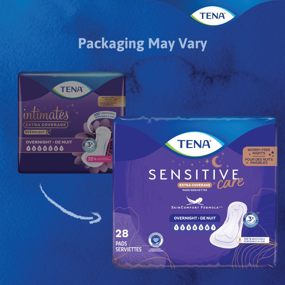 Tena Overnight Incontinence Pads - Extra Coverage, 90 Ct