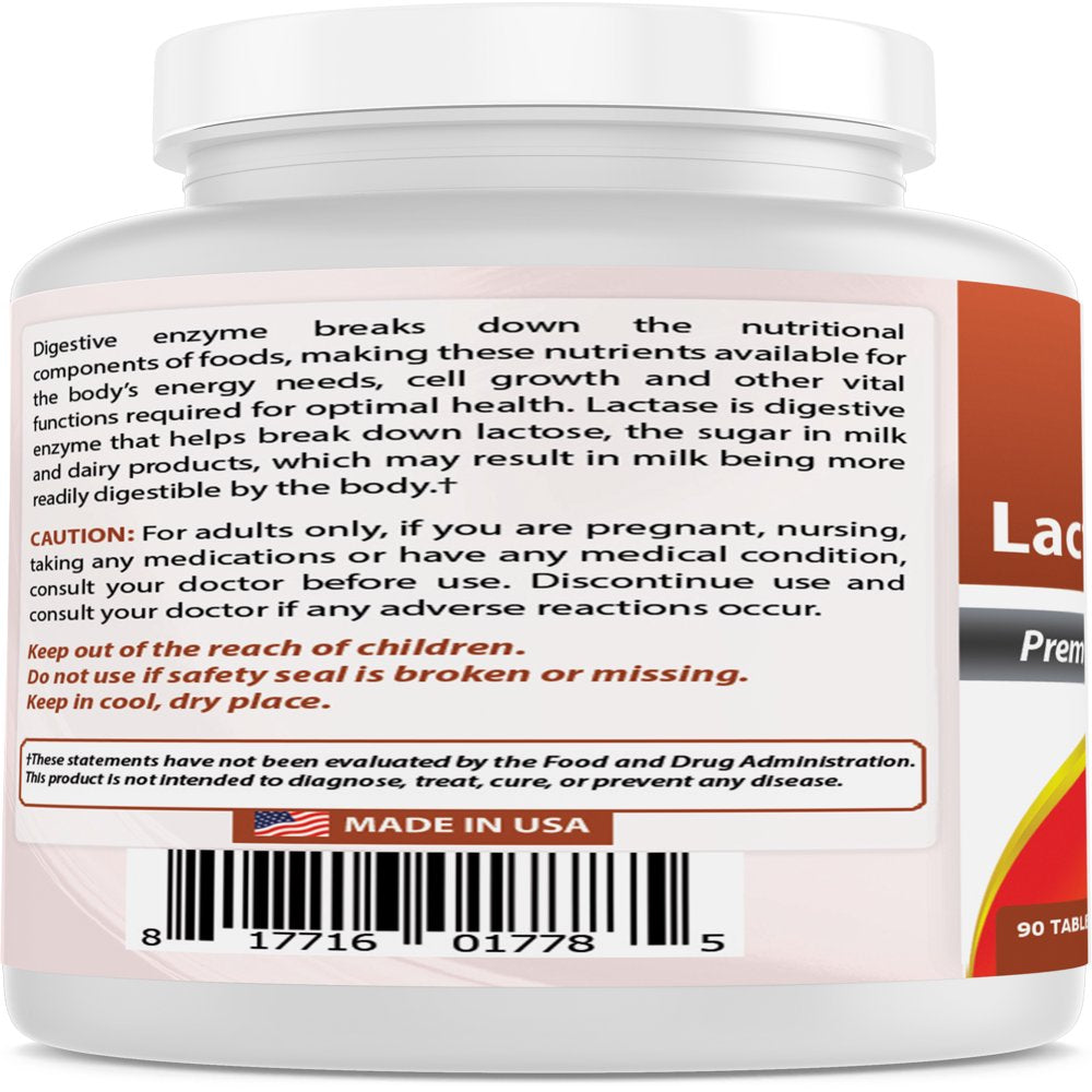 Lactase Enzyme 90 Tablets - Lactose Relief